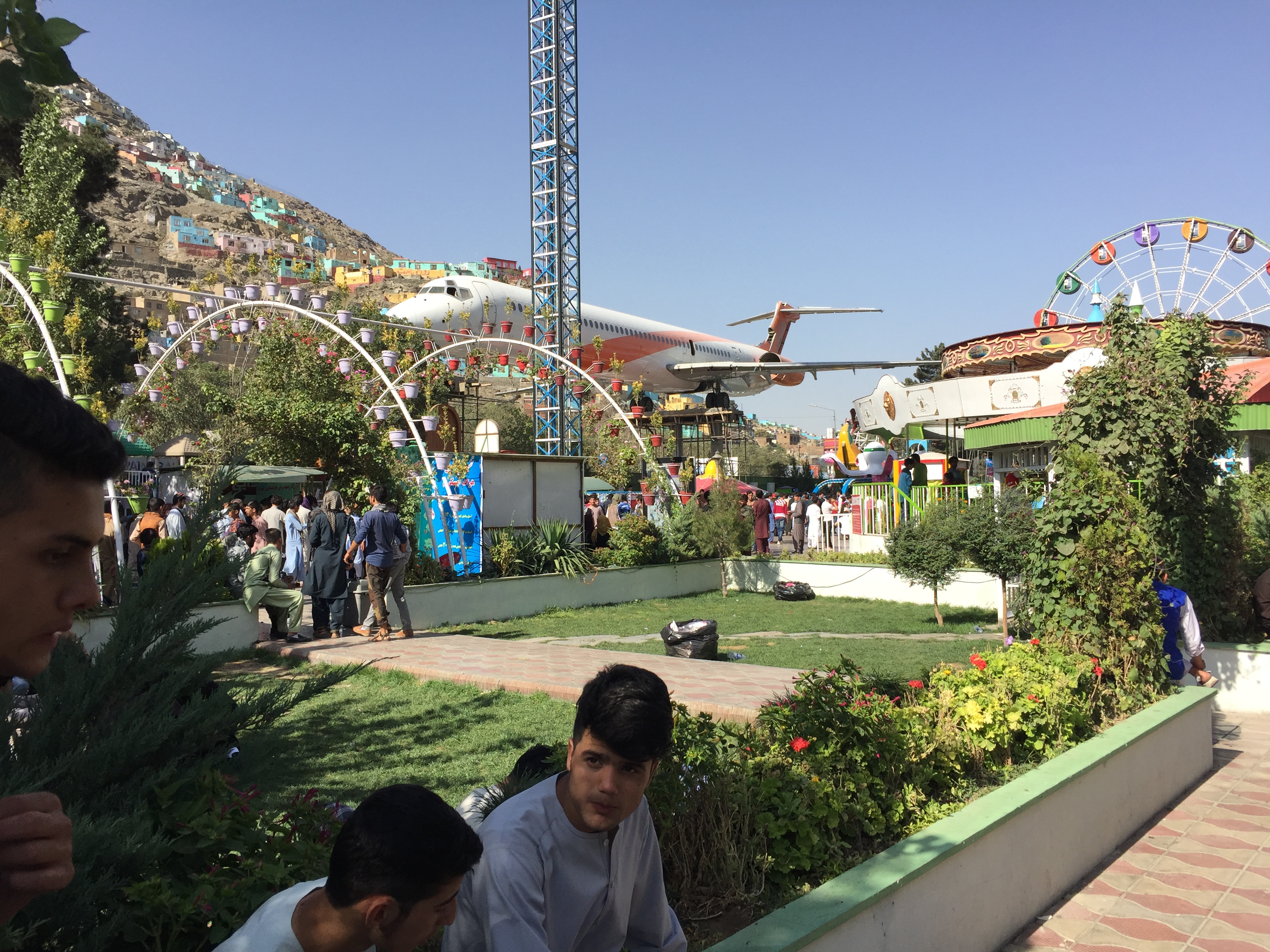 Plane converted into a restaurant in the heart of Kabul